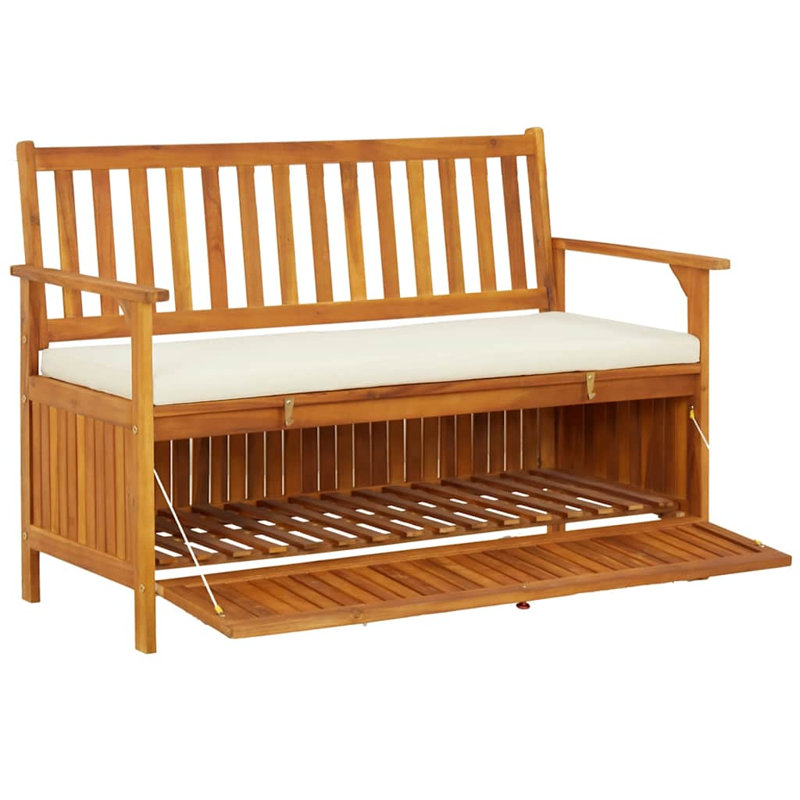 Banc de rangement en bois naturel