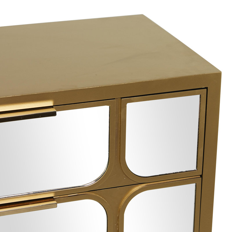 Armoire en bois Clell Glam, Noir, Or