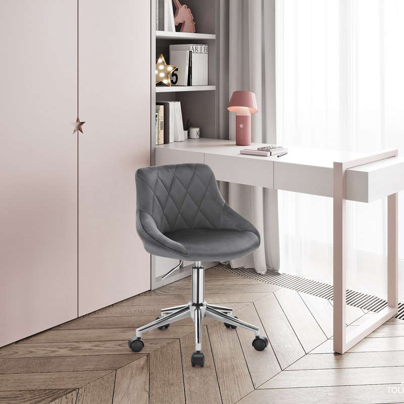 Wellsville Office Chair in Velvet, Dark Grey