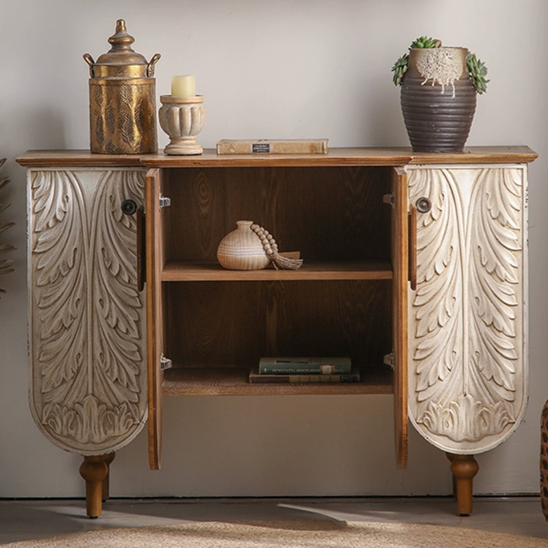 Modern Walnut Solid Wood Sideboard