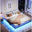 King Size Floating Bed Frame With Led - Adjustable , Modern Design Metal Platform 79.16 In Length, Solid And Stable