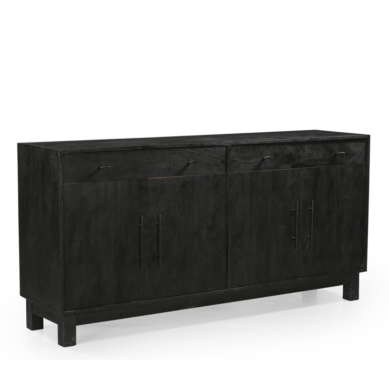 Dekisha 71'' Solid Wood Sideboard, Black