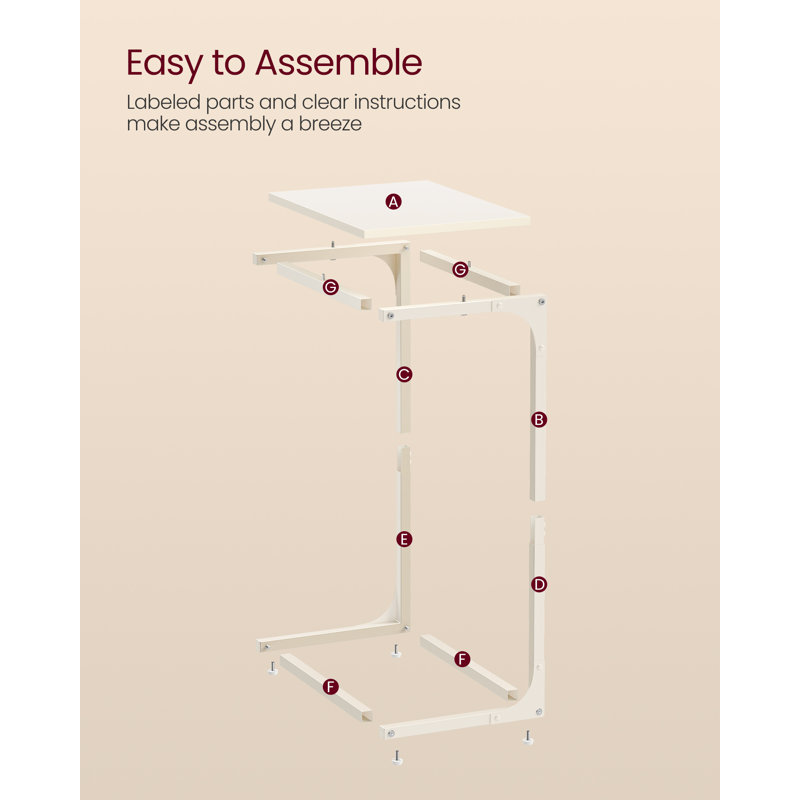 Aryell Pedestal End Table, White, White