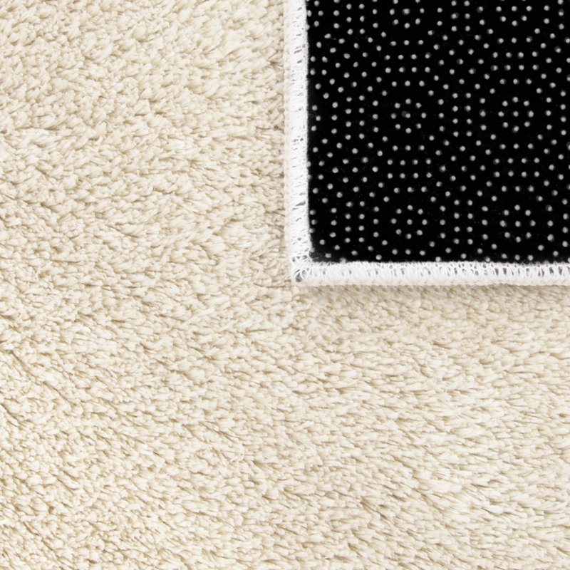 Soft Area Rug Cozy Low-Pile Rug Anti-Slip Solid Color Washable, Rectangle 6'7" x 9'2", Cream