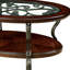 Table basse classique avec détails de volutes en bois massif et cerises brunes