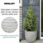 White Washed Reinforced Stone Egg Garden Round Planter, Outdoor Plant Pot-581554926