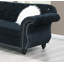 Causeuse formelle de luxe 1pc en velours indigo avec coussins 2 places-1268193349