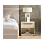 Quartz Nightstand 28" Wide Mist Oak Finish White Quartz Stone Top with LED Light and USB Ports