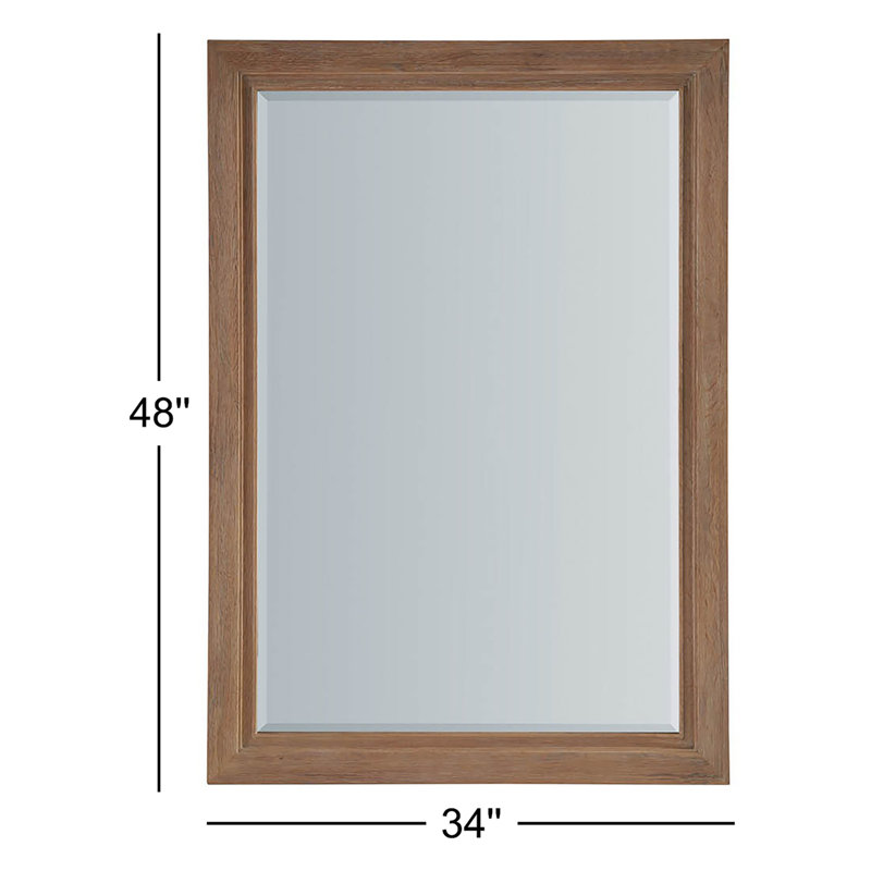 Griffith Park Solid Wood Wall Mirror, Tan