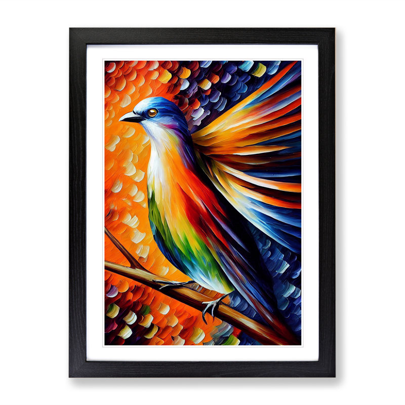 Beauty Of A Bird No.3 - Print, 66cm H x 48cm W x 2cm D, Black Framed, White