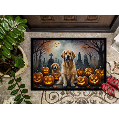 Tapis de porte extérieur antidérapant Oakly Retriever Spooky