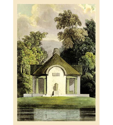 « a small maison on a lake » par j. b. papworth, reproduction d’art sur toile