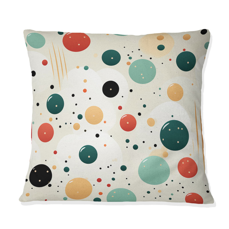 Coussin décoratif à pois à motif géométrique Harmony III, H 16 po x l 16 po