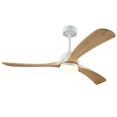 52" Modern Farmhouse Dimmable Ceiling Fan with LED Lights and Remote Control