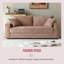 Canapé rembourré 3 places 79,5 po avec accoudoirs carrés et 2 coussins Alcantara-1867718461