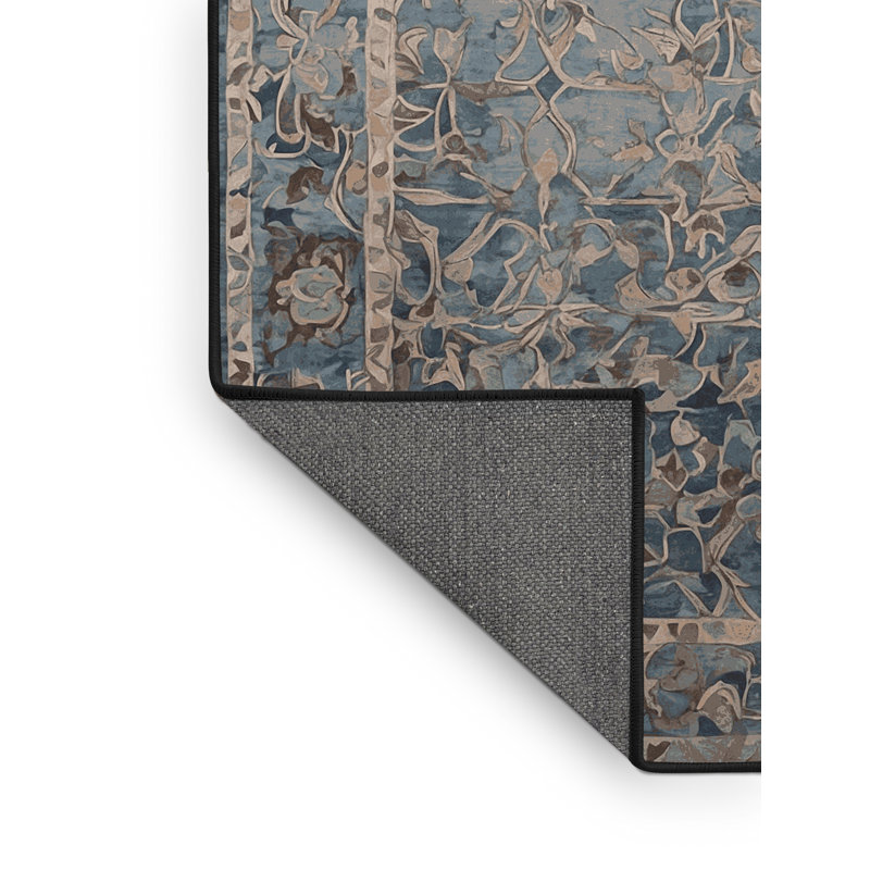 Tapis gris soyeux et moelleux, Rond 3 pi