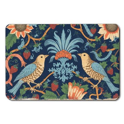 Vintage Botanical Bird, Bath Mat, 16 X 24 Inches