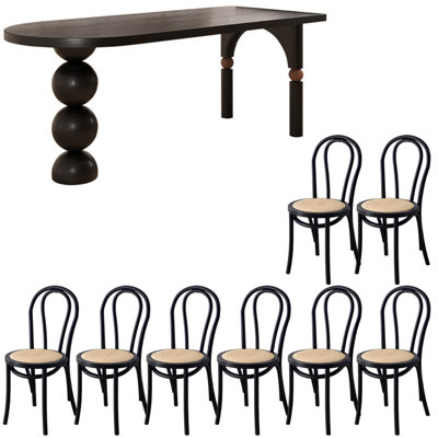 American style solid wood dining table set