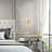 Glam Art Deco Wall Sconce With Imitation Marble Shade