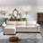 Primeaux 117.7"W 4 Piece Velvet Modular Sectional, RAF, LAF, Ottoman-107264838