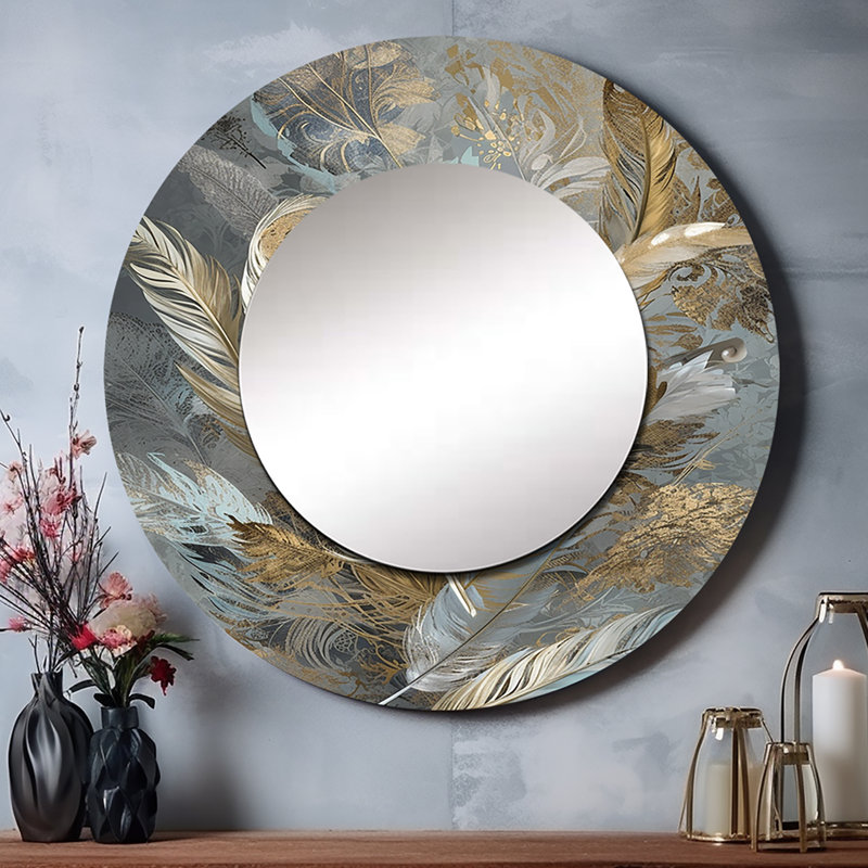 Rahnuma Gold Feather Extravaganza V - Glam, 36 po x 36 po