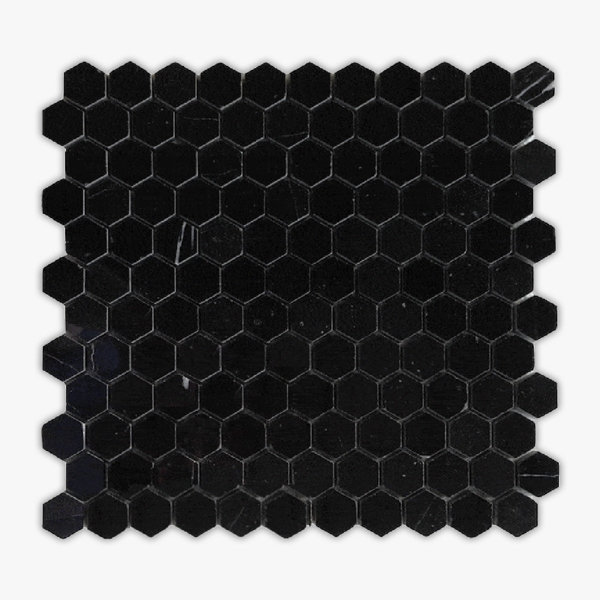 Nero Marquina Polished 12" x 12" Marble Wall & Floor Tile