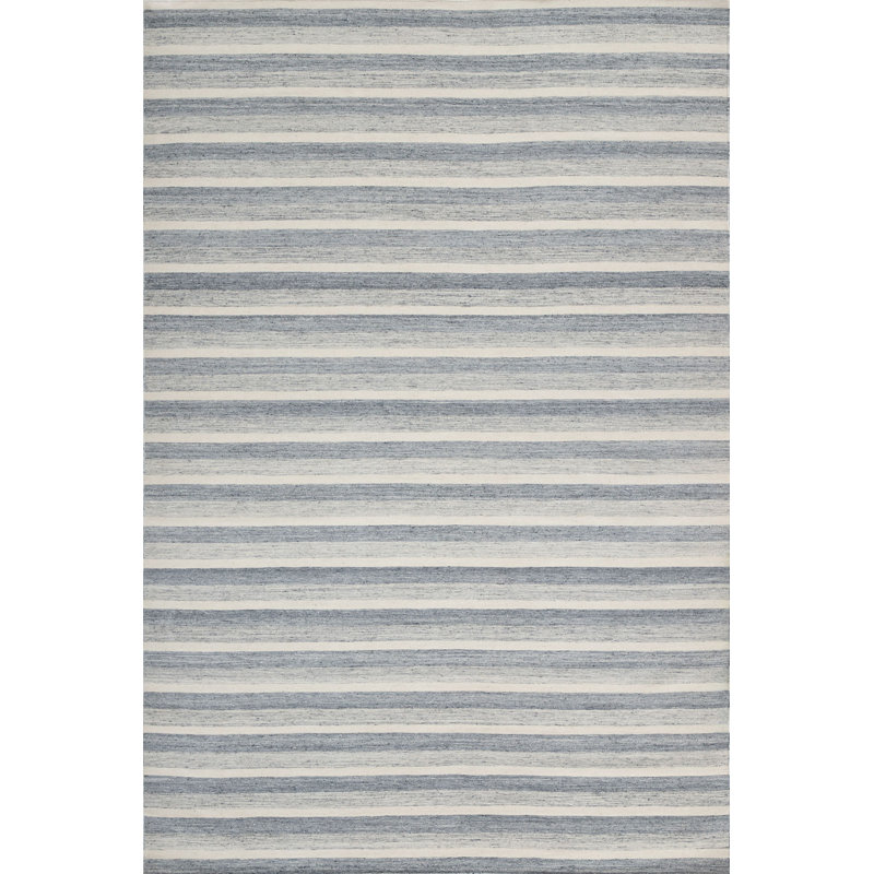Textures Wool Striped Area Rug in Gray, Rectangle 3' x 6'