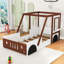 Lit simple en bois en forme de voiture avec design interactif
