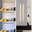 LED wall light, dimmable, modern black, 100cm