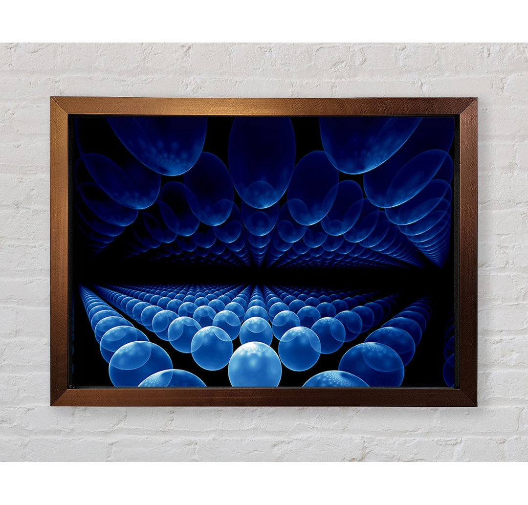 Gerahmtes Wandbild Alien Life Pods Blue