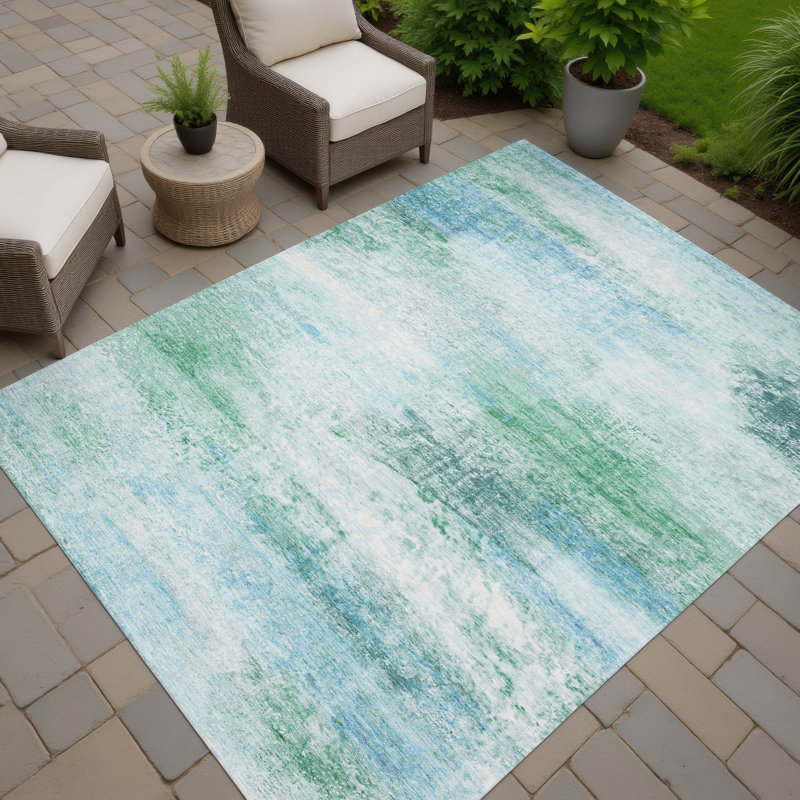 Machine Washable Indoor/Outdoor Chantille ACN2402 Abstract Rug, Rectangle 3' x 5'