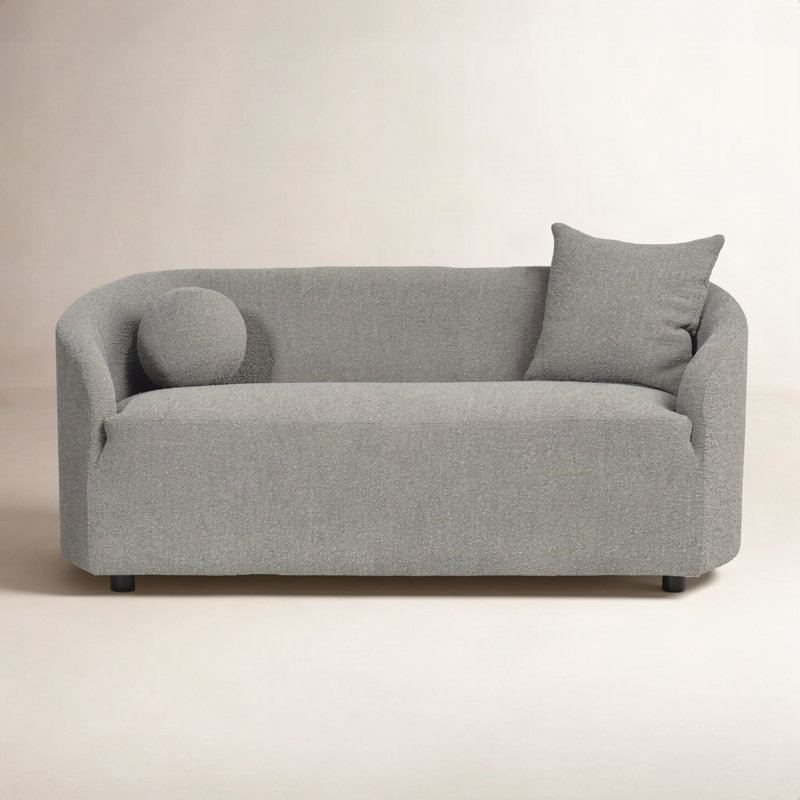 Canapé rembourré à deux places en bouclette de 173 cm de large, Gris