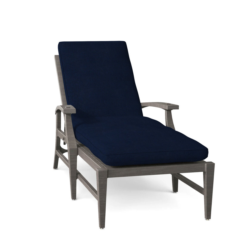 Croquet Aluminum Outdoor Chaise Lounge, Welt, Slate Gray, Indigo Velvet