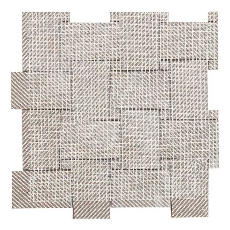 The Wilds 2" x 4" Porcelain Basketweave Wall & Floor Tile, Brown