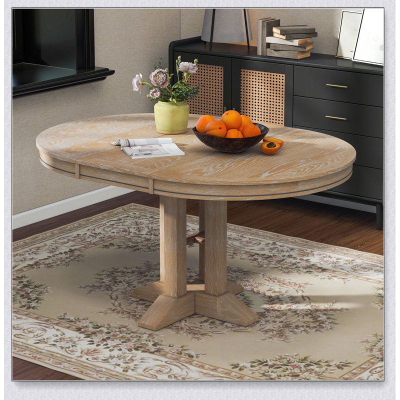 Table de salle à manger extensible Farmhouse, Bois naturel délavé