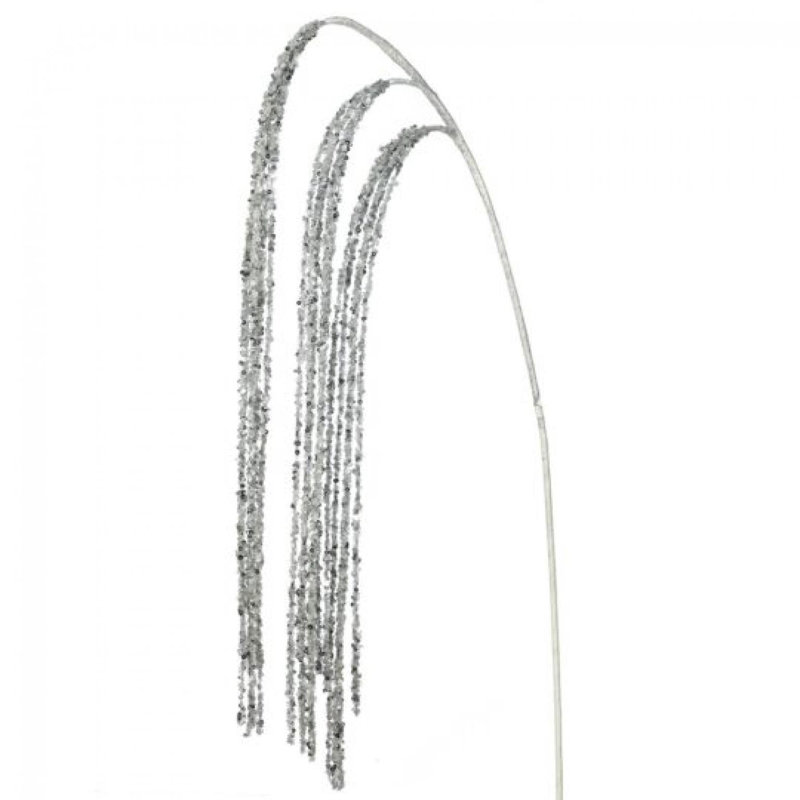 Silver Sequin Beaded Spray Decoration