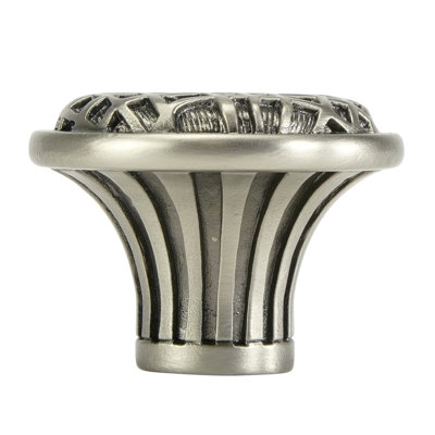 LINEN WEAVE KNOB IN ANTIQUE NICKEL PLATE