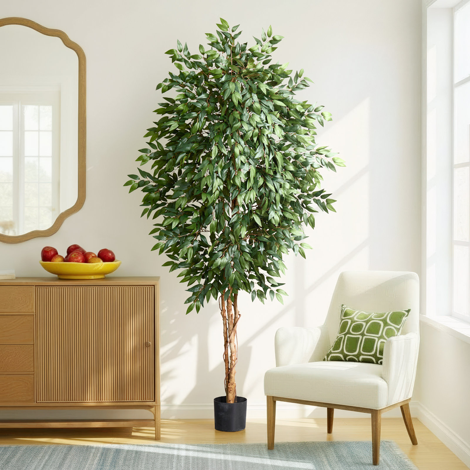 Faux Olive Tree Tree in Pot, 72" H x 35" W x 35" D