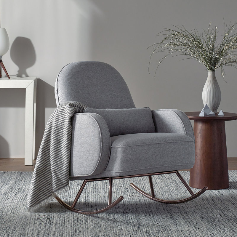 Compass Rocking Chair, Blush Pink Velvet