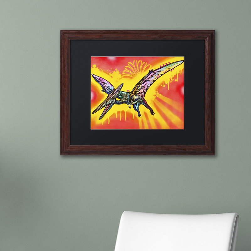 « pterodactyl » par dean russo, impression encadrée, H 16 po x l 20 po x P 0,5 po, Noir, Noir