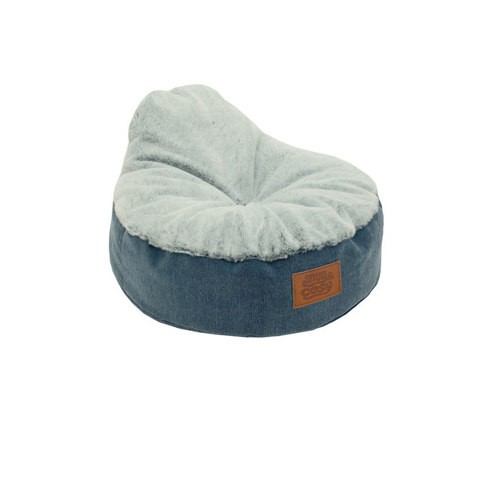FAUX WOOL Pet Bed, Blue, 24cm H x 90cm W x 90cm D