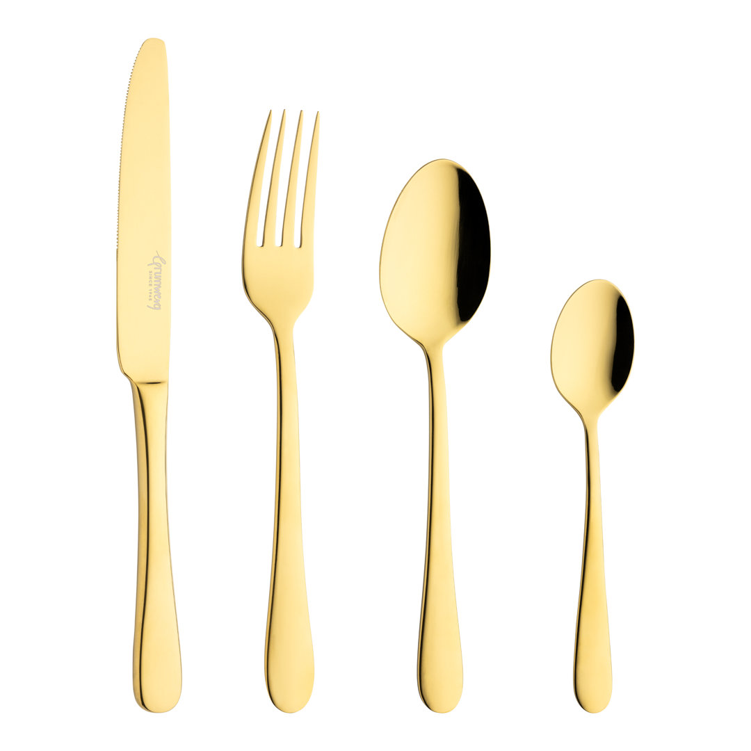 Grunwerg Cutlery 16 Piece Windsor Coloured, 18/10 Stainless Steel Cutlery Set, Service for 4