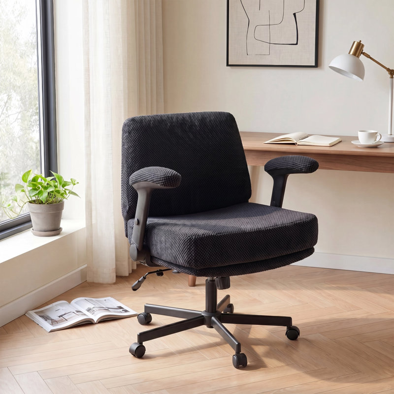 Chaise de bureau ergonomique moderne à dossier moyen, chaise de bureau Criss Cross réglable, 300 lb , Mauve