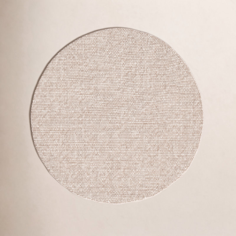 Elle Handmade Beige Rug, Round 10'