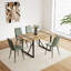 Table de salle à manger moderne avec plateau en bois d'ingénierie de 3,8 cm d'épaisseur et supports métalliques pour salon, bureau de 140 cm.