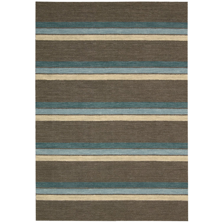 Manford Hand-Woven Wool Brown Area Rug