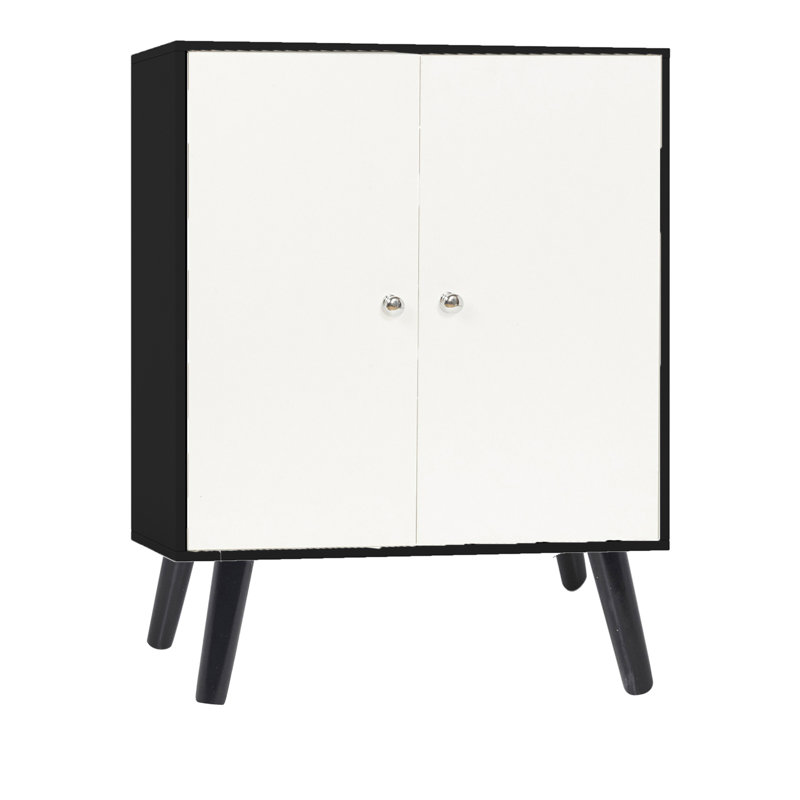Rachal 80cm H x 60cm W Standard Bookcase, Black/White/Beech