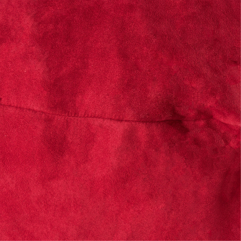 4 Ft Cylindrical Suede Bean Bag, Red, Red Suede