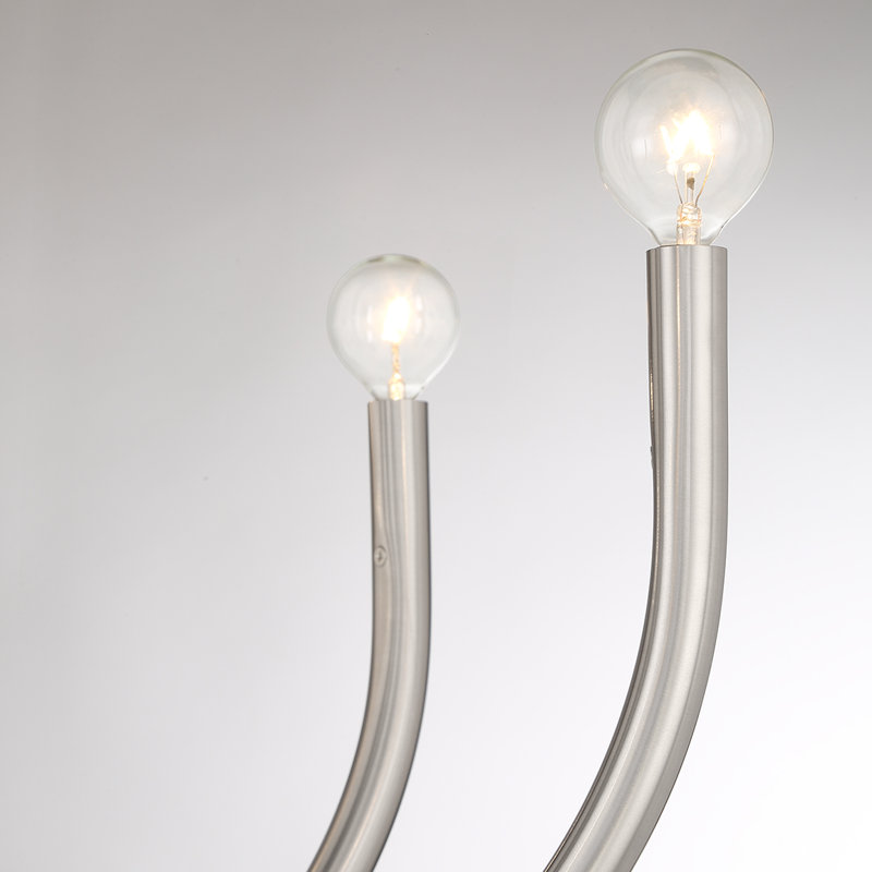 Sorrento 15 - Light Candle Style Chandelier, Satin Nickel