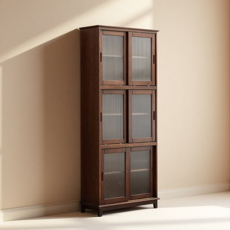 Bibliothèque simple en bois, (6 tablettes) H 76,38 po x l 32,28 po x P 13,39 po, Marron foncé